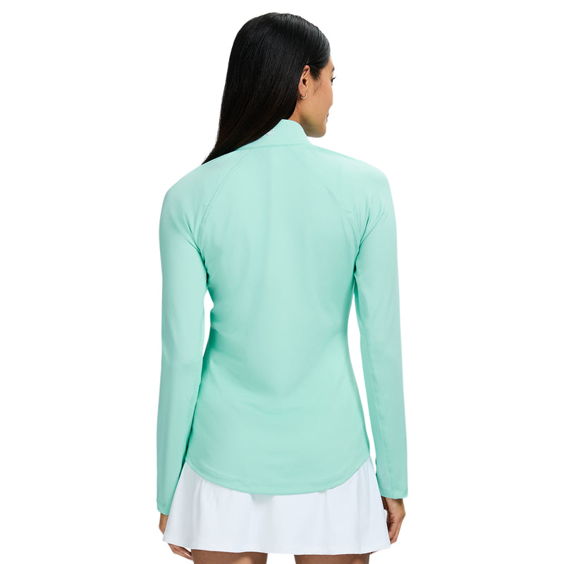 PALOMA PERFORMANCE STRETCH LONG SLEEVE 1/4 ZIP PULLOVER - ICE GREEN