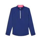 PALOMA PERFORMANCE STRETCH LONG SLEEVE 1/4 ZIP PULLOVER - MEDIEVAL BLUE