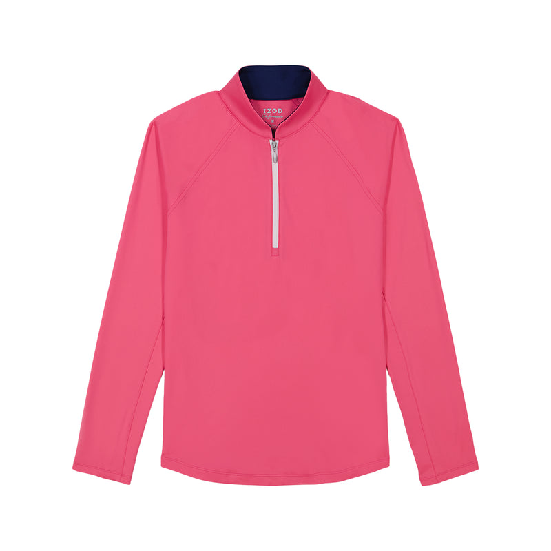 PALOMA PERFORMANCE STRETCH LONG SLEEVE 1/4 ZIP PULLOVER - HOT PINK