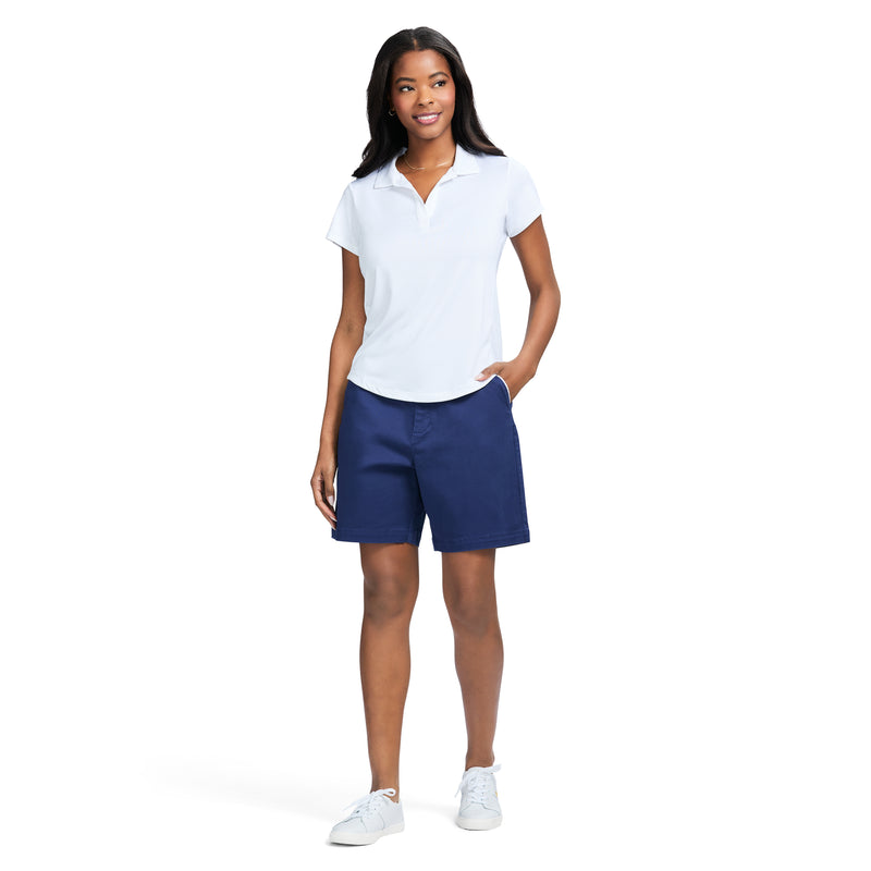 SIMONE SHORT SLEEVE POLO - BRIGHT WHITE