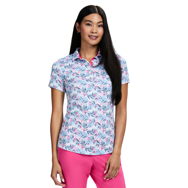 ALLY PERFORMANCE STRETCH COLLARED SHORT SLEEVE POLO - BRIGHT WHITE