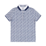 STELLA PRINTED SHORT SLEEVE POLO - BRIGHT WHITE