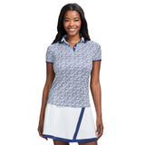 STELLA PRINTED SHORT SLEEVE POLO - BRIGHT WHITE