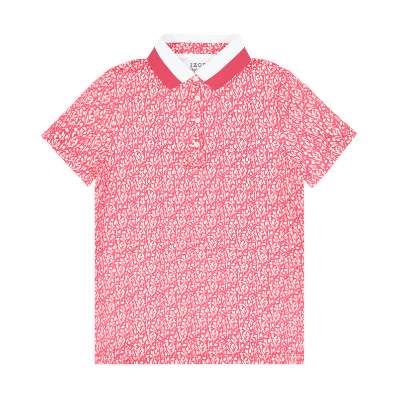 STELLA PRINTED SHORT-SLEEVE POLO - CAYENNE