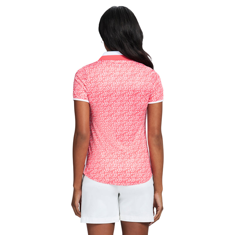 STELLA PRINTED SHORT-SLEEVE POLO - CAYENNE