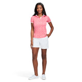 STELLA PRINTED SHORT SLEEVE POLO - CAYENNE