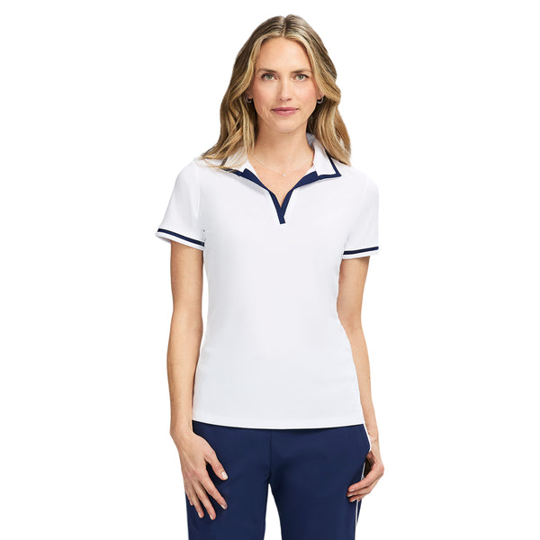 CYDNEY JOHNNY COLLAR POLO - BRIGHT WHITE