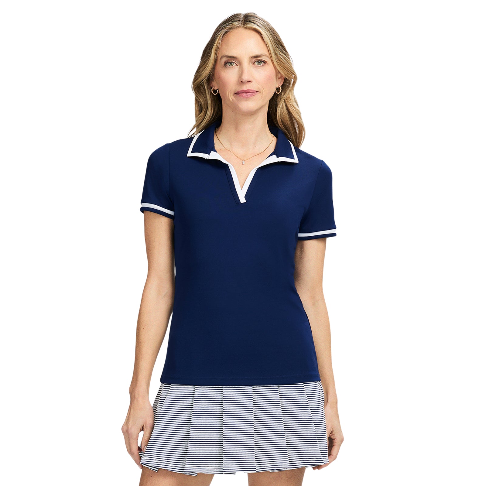 Cydney Johnny Collar Top - Medieval Blue – IZOD