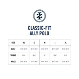 ALLY PRINTED SHORT SLEEVE POLO - MEDIEVAL BLUE