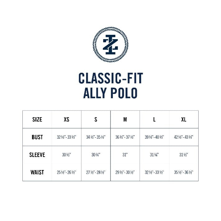 ALLY PRINTED SHORT SLEEVE POLO - MEDIEVAL BLUE