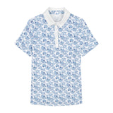ALLY PRINTED SHORT SLEEVE POLO - BRIGHT WHITE