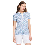 ALLY PRINTED SHORT SLEEVE POLO - BRIGHT WHITE