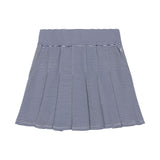 PAULINE STRIPED 15" PLEATED PULL-ON SKORT - MEDIEVAL BLUE