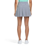 PAULINE STRIPED 15" PLEATED PULL-ON SKORT - MEDIEVAL BLUE