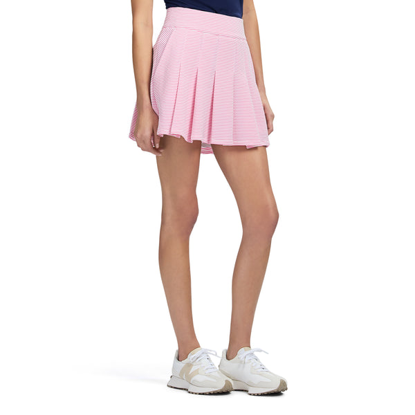 PAULINE PERFORMANCE STRETCH 15" PLEATED PULL-ON SKORT - SACHET PINK