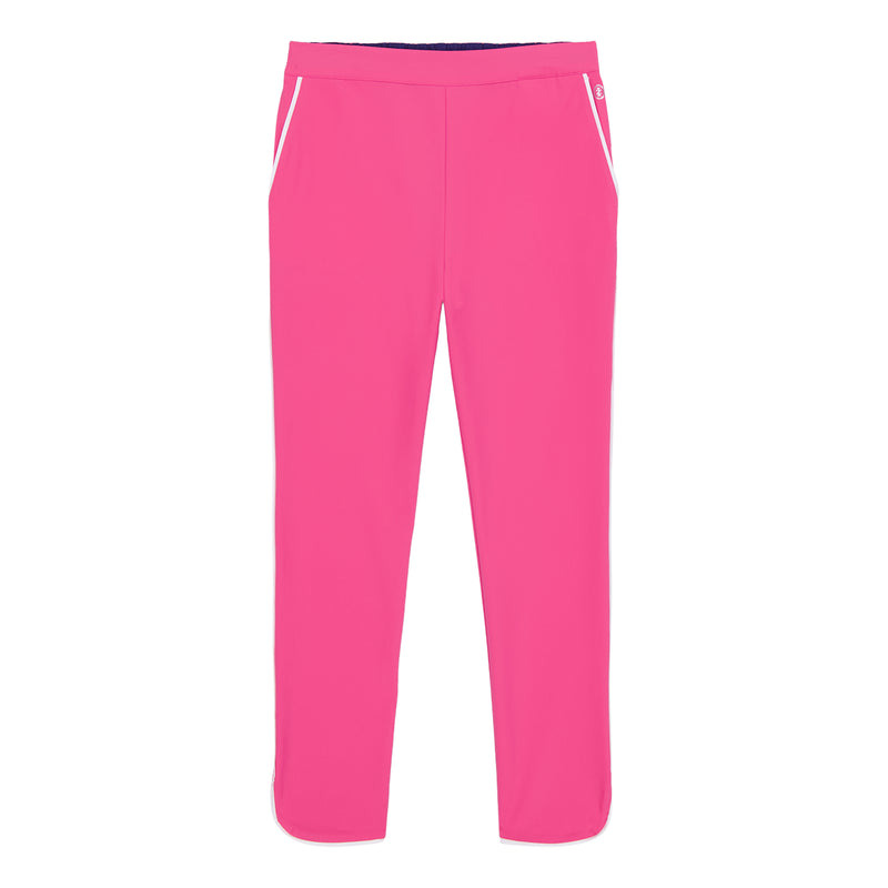 CANDI PERFORMANCE STRETCH ATHLETIC PIPED PANTS - HOT PINK