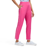 CANDI PERFORMANCE STRETCH ATHLETIC PIPED PANTS - HOT PINK
