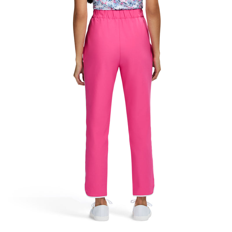 CANDI PERFORMANCE STRETCH ATHLETIC PIPED PANTS - HOT PINK