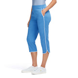 BILLIE PIPED SOLID CAPRI PANT - LITTLE BOY BLUE
