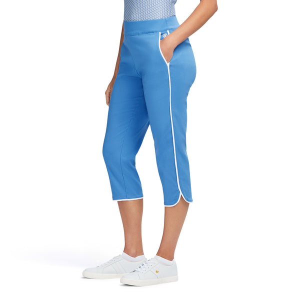 BILLIE PIPED SOLID CAPRI PANT - LITTLE BOY BLUE