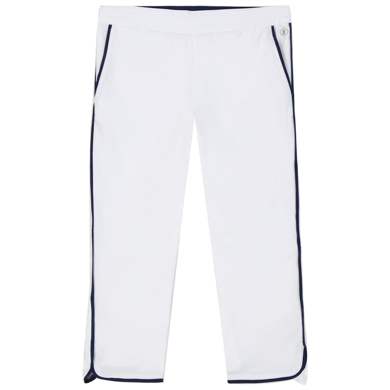 BILLIE PIPED SOLID CAPRI PANT - BRIGHT WHITE