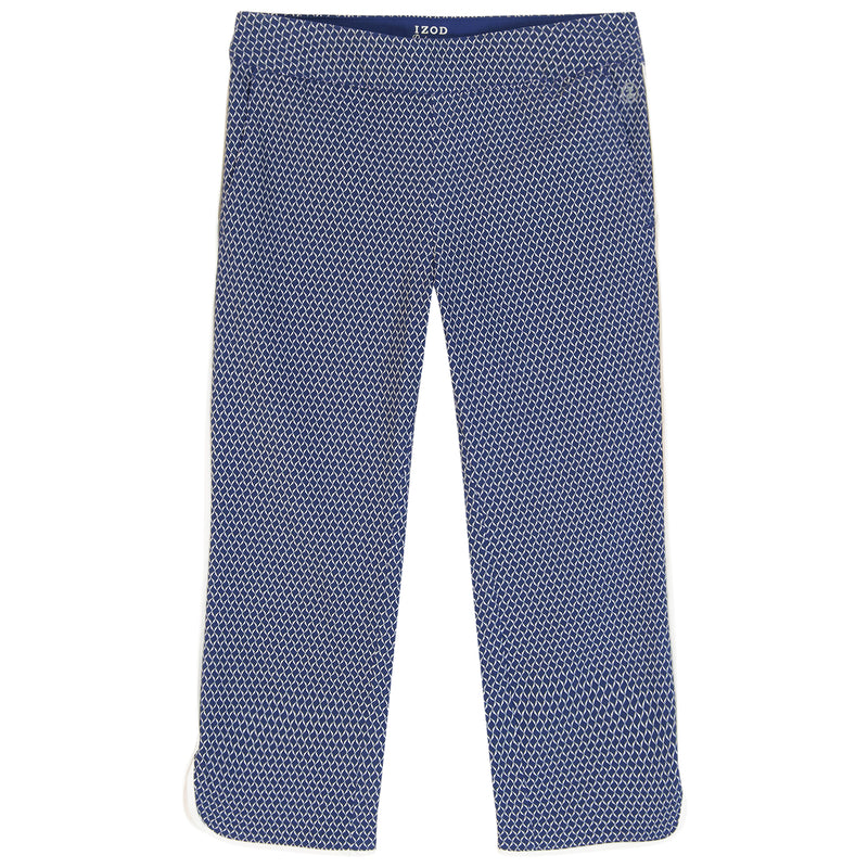 BILLIE PIPED PRINTED CAPRI PANT - MEDIEVAL BLUE