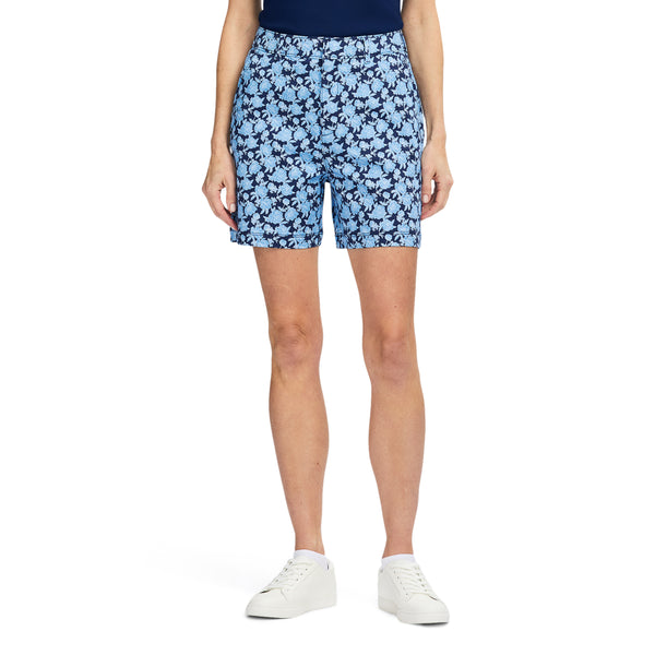 KRYSTINA PRINTED TWILL SHORT - MEDIEVAL BLUE