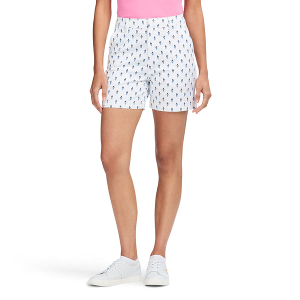 KRYSTINA PRINTED TWILL SHORT - BRIGHT WHITE