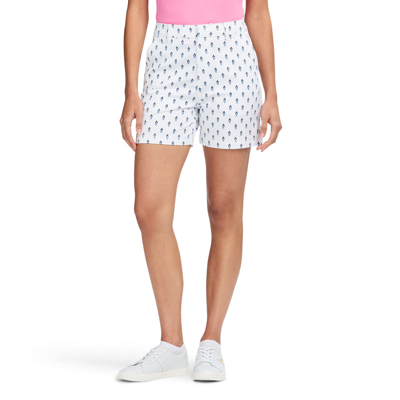 KRYSTINA PRINTED TWILL SHORT - BRIGHT WHITE