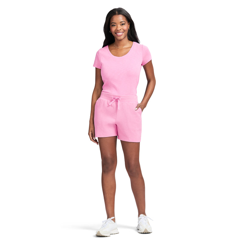 SHARA PULL-ON SLUB SHORT - SACHET PINK