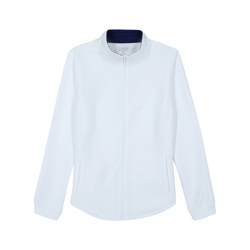 CASSIE PERFORMANCE STRETCH ZIP-UP ATHLETIC LIGHTWEIGHT JACKET - BRIGHT WHITE