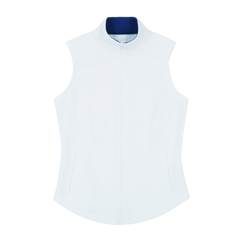 CASSIE PERFORMANCE STRETCH ZIP-UP ATHLETIC LIGHTWEIGHT VEST - BRIGHT WHITE