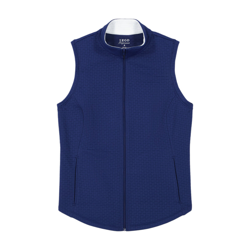 CASSIE PERFORMANCE STRETCH ZIP-UP ATHLETIC LIGHTWEIGHT VEST - MEDIEVAL BLUE