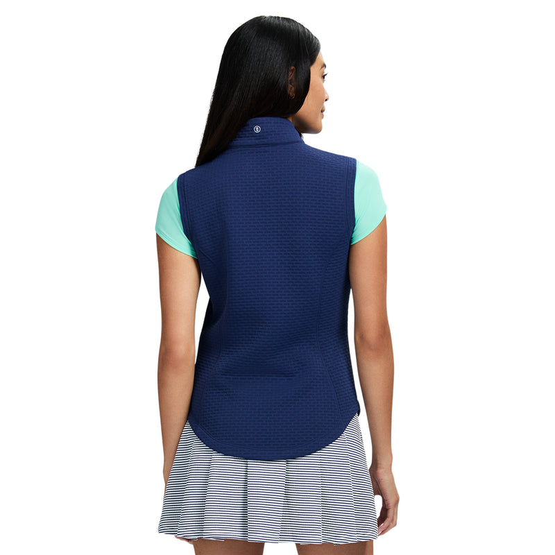 CASSIE PERFORMANCE STRETCH ZIP-UP ATHLETIC LIGHTWEIGHT VEST - MEDIEVAL BLUE