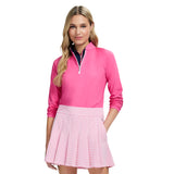 PALOMA QUARTER ZIP PULLOVER - HOT PINK