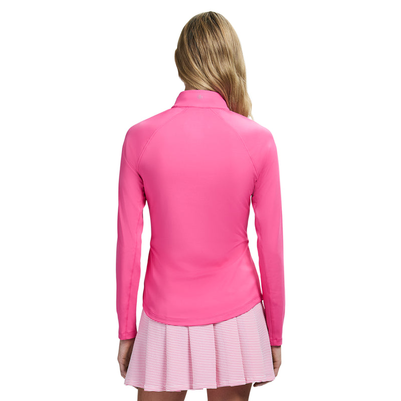 PALOMA PERFORMANCE STRETCH LONG SLEEVE 1/4 ZIP PULLOVER - HOT PINK