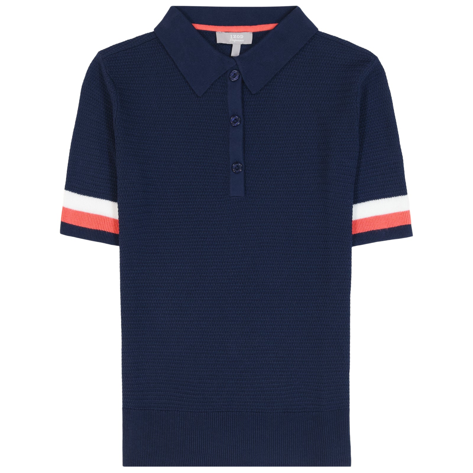 RAQUEL SHORT SLEEVE POINTELLE SWEATER POLO - MEDIEVAL BLUE – IZOD