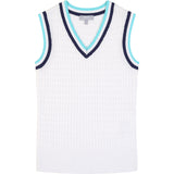 CALLIE CABLE KNIT VEST - BRIGHT WHITE