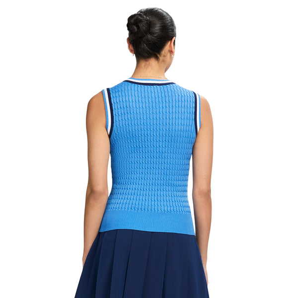 CALLIE CABLE KNIT VEST - LITTLE BOY BLUE