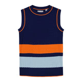 CAMI COLORBLOCK CABLE KNIT VEST - MEDIEVAL BLUE
