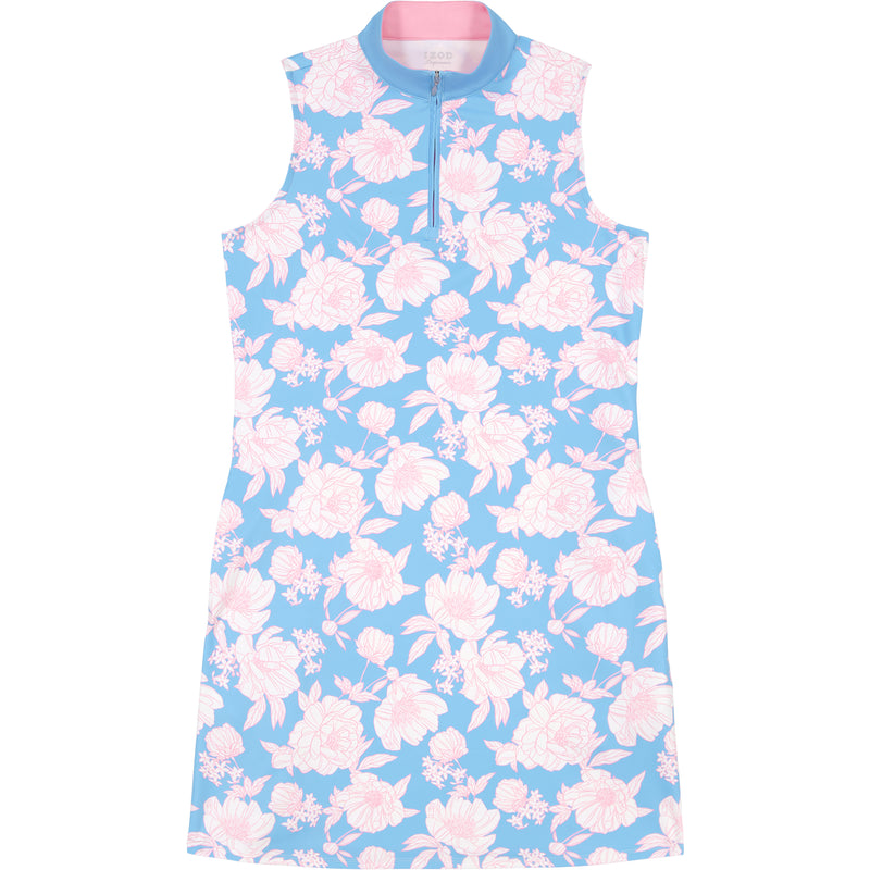 BRIANNA QUARTER ZIP A-LINE DRESS - LITTLE BOY BLUE