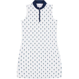 BRIANNA QUARTER ZIP A-LINE DRESS - BRIGHT WHITE
