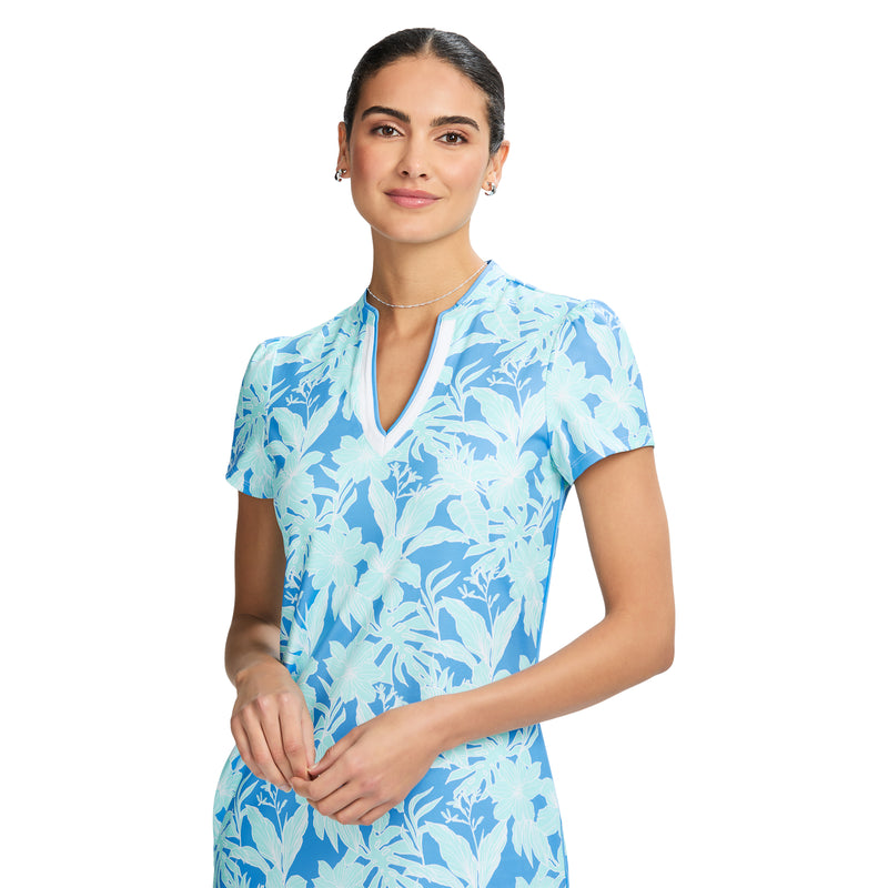 SARA PRINTED SHORT SLEEVE DRESS - LITTLE BOY BLUE