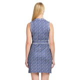 LILIAN PIPED A-LINE DRESS - MEDIEVAL BLUE