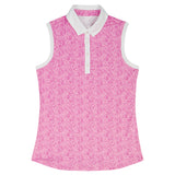 ALLY SLEEVELESS PRINTED POLO - OPERA MAUVE