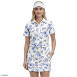 ALLY PRINTED S/S POLO - BRIGHT WHITE