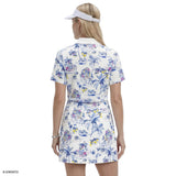 ALLY PRINTED S/S POLO - BRIGHT WHITE