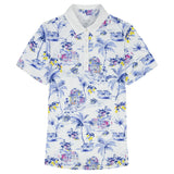 ALLY PRINTED S/S POLO - BRIGHT WHITE
