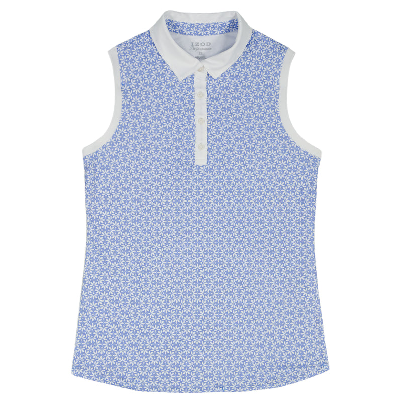 ALLY PRINTED SLEEVELESS POLO - HYDRANGEA – IZOD
