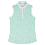 ALLY SLEEVELESS PRINTED POLO - YUCCA